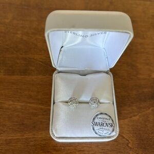 Swarovski sterling silver studs with cubic zirconia